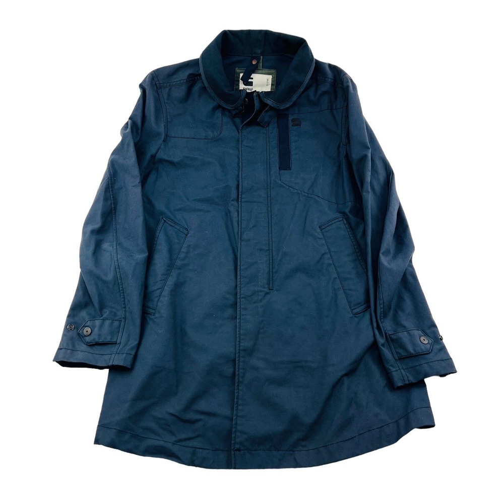 G-Star RAW‎ Blue Garber Gunner Trench Cotton Nylon Full Zip Jacket Size Medium